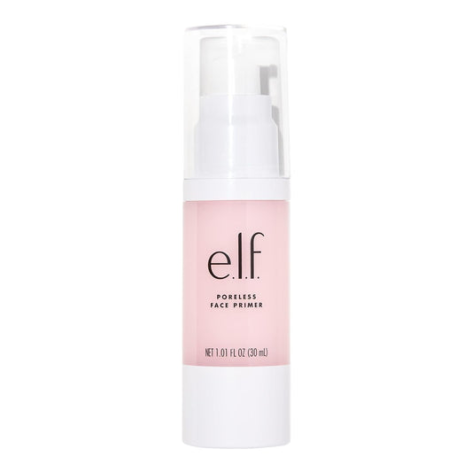 e.l.f, Poreless Face Primer - Large, Silky, Skin-Perfecting, Lightweight, Long Lasting, Absorbs Quickly, Smooths, Preps, Creates Flawless Base, Infused with Tea Tree and Vitamins A & E, 1.01 Fl Oz