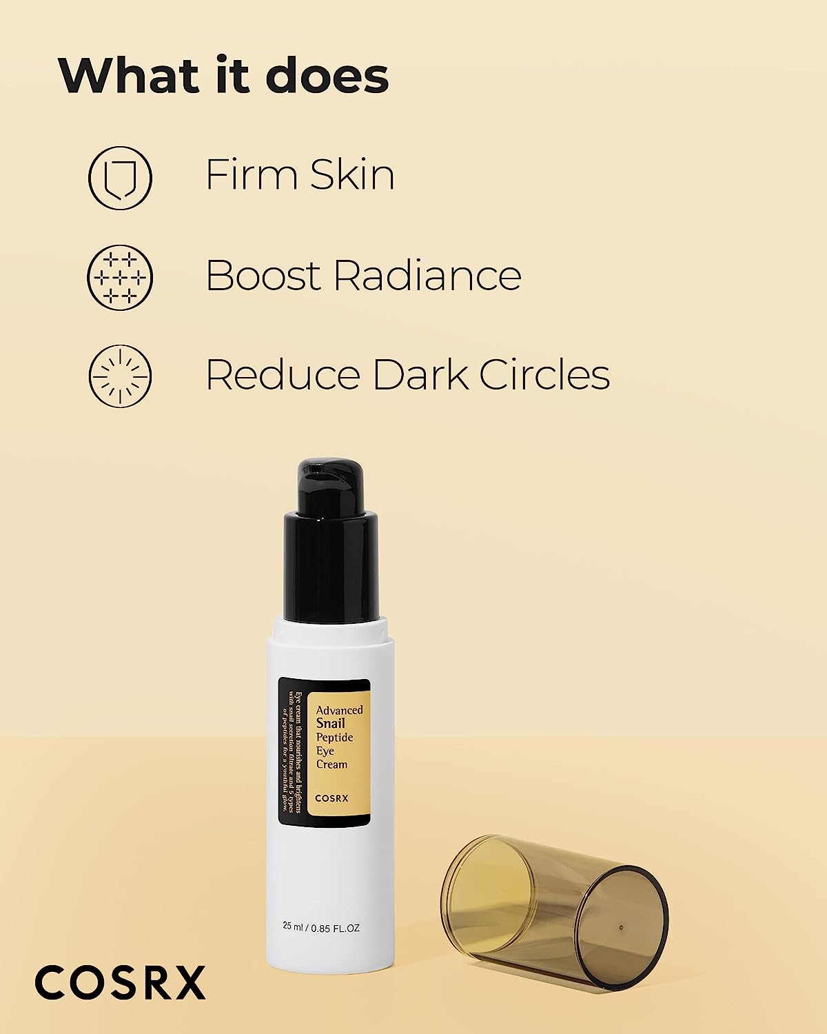 Snail Peptide Eye Cream with 73.7% Snail Mucin and Niacinamide - Brightening Korean Night Cream for Fine Lines and Dark Circles