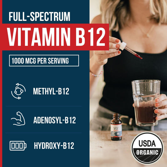 BioActive Vitamin B12 1000 mcg | Contains 3 BioActive B12 Forms Plus Methylfolate Cofactor - Methyl B12, Adenosyl B12 & Hydroxy B12 | Sublingual Form, Cherry Flavor, Organic, Vegan (180 Servings)