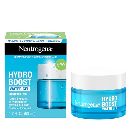 Neutrogena Hydro Boost Fragrance Free Face Moisturizer with Hyaluronic Acid for Dry Skin, Water Gel Moisturizer For a Refreshing Burst of Hydration & Glowing Skin, Non-Comedogenic, 1.7 oz